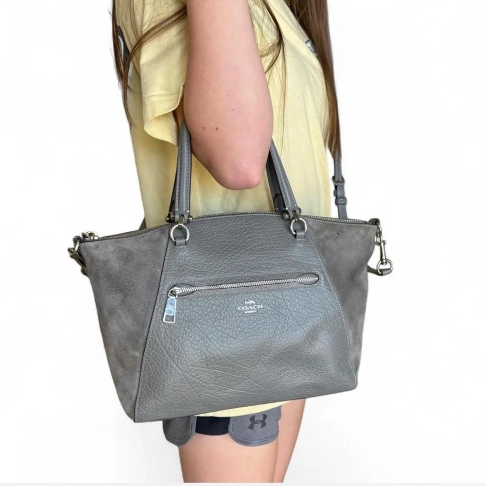 COACH Prairie Satchel & Crossbody | F79999 | Heather Grey Leather & Suede | EUC - Picture 11 of 11